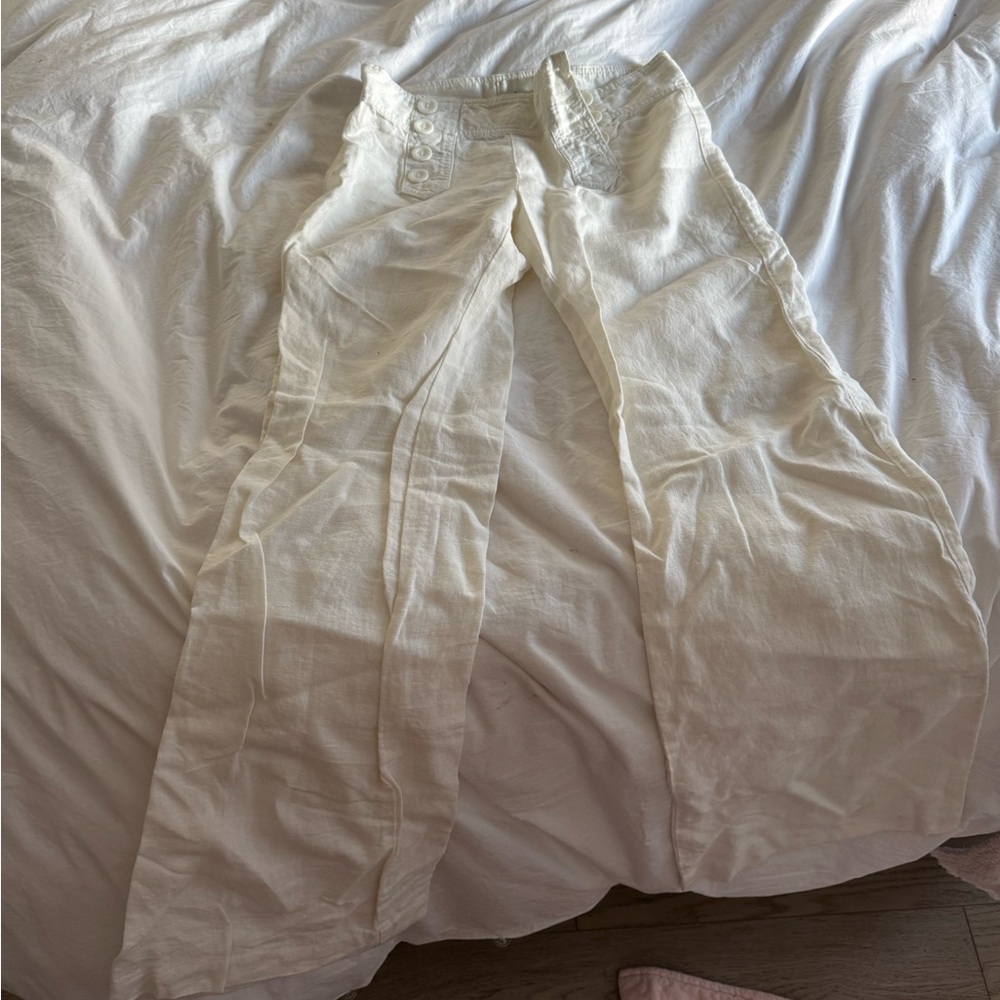 White linen pants